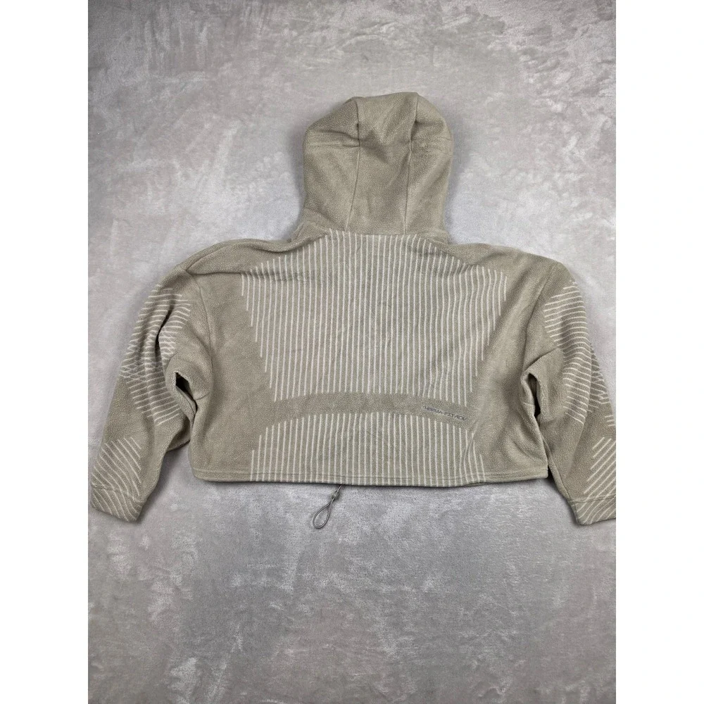 Nike Pro Hoodie Women XL Tan Therma-FIT ADV Cropped Fleece Pullover Sweatshirt